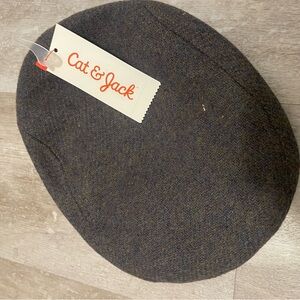 NWT Cat & Jack - Baby Boys 12-24M Gray Tweed Flat Cap